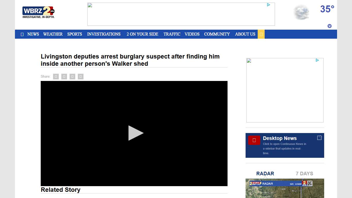 Livingston deputies arrest burglary suspect after finding him inside another person's Walker shed