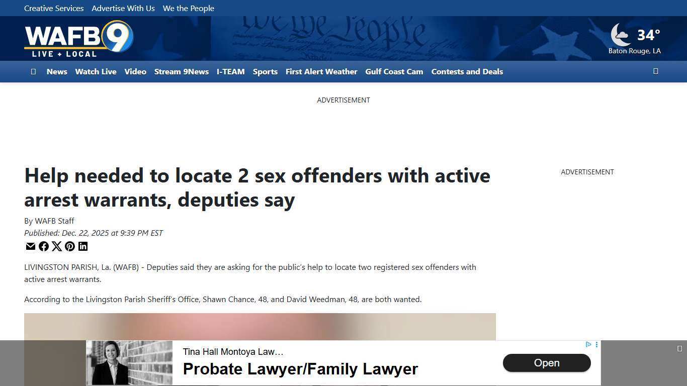 Help needed to locate 2 sex offenders with active arrest warrants, deputies say